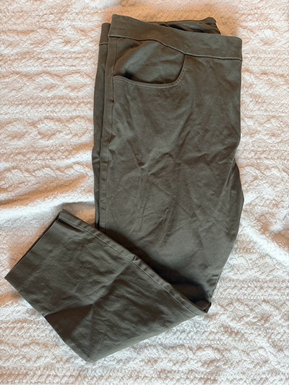 Women’s Olive Green Stretch Casual Pants